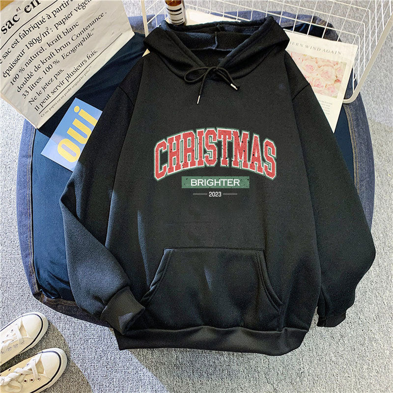 Women's hooded sweatshirt with festive Christmas motif Lisslune