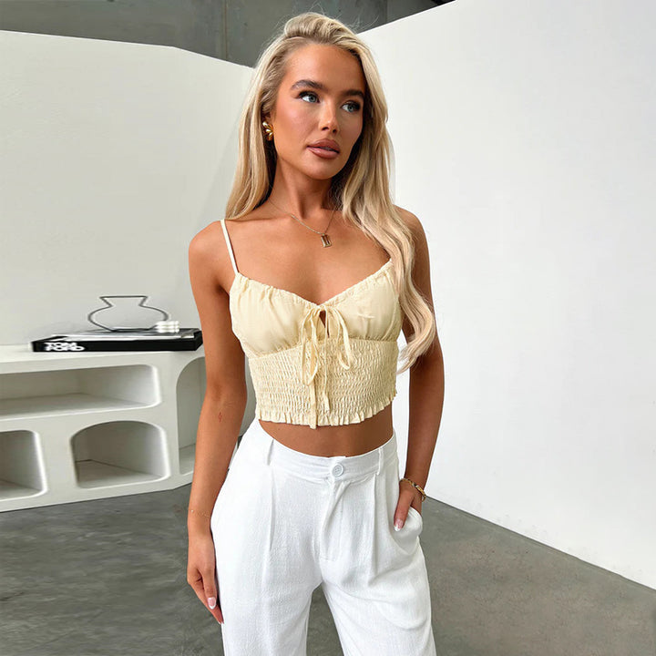 Women playful laced crop top Lune London