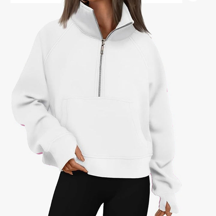 Women's Sporty Hoodie with High Collar Lisslune