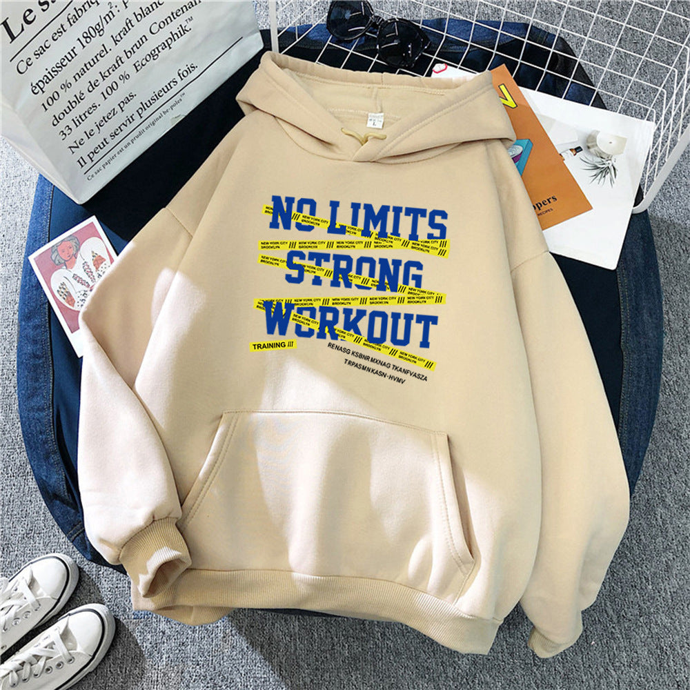 Women's Sporty Hoodie with Motivational Training Print Lisslune