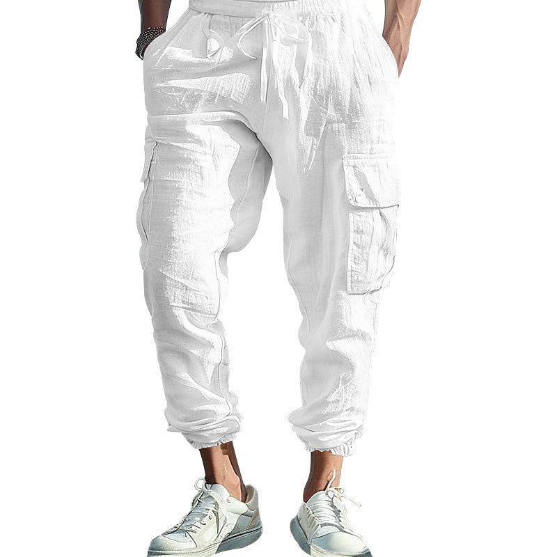 Men's cargo pants with elastic waistband and practical side pockets Lisslune 1759578019