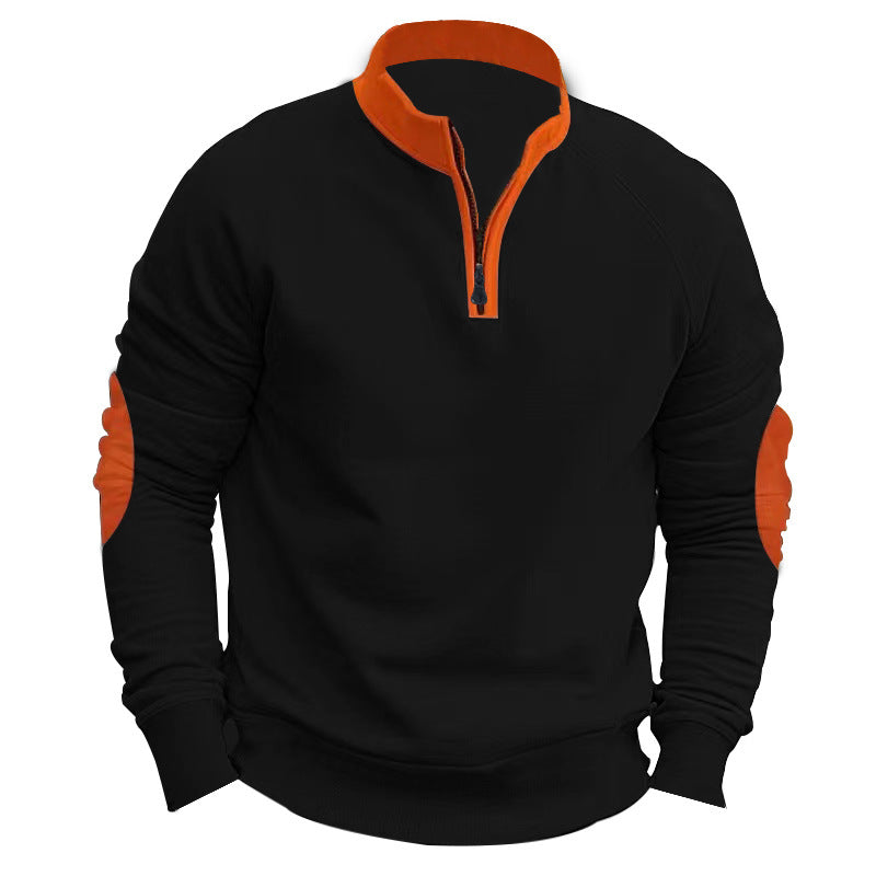 Men's sporty sweatshirt with stand-up collar and trendy contrast details Lisslune
