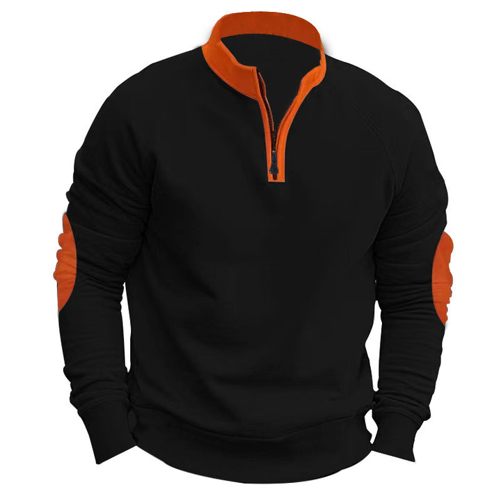 Men's sporty sweatshirt with stand-up collar and trendy contrast details Lisslune