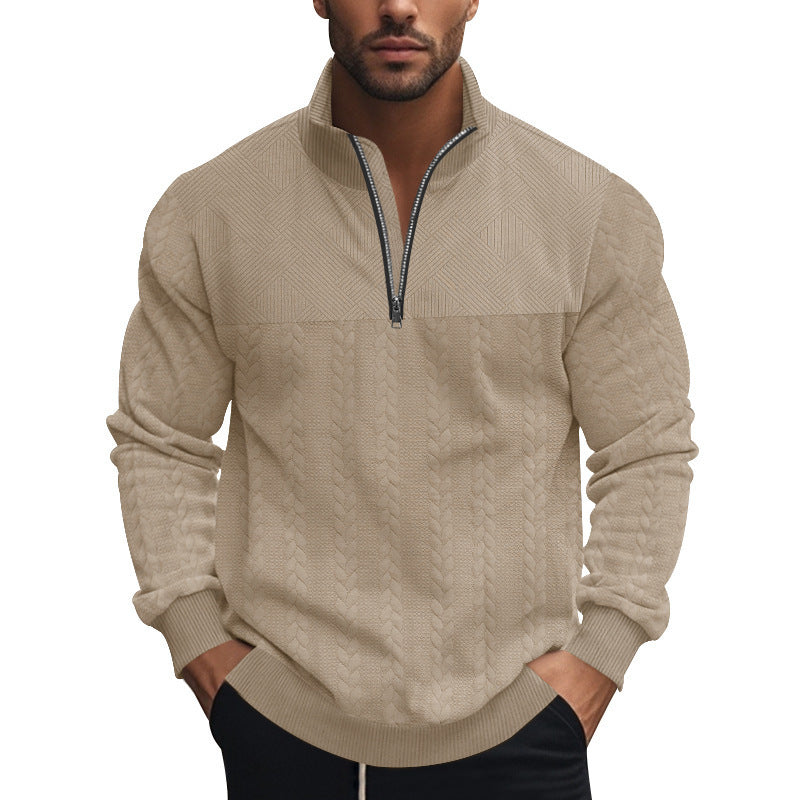 Men's structured sweater with half zipper Lisslune
