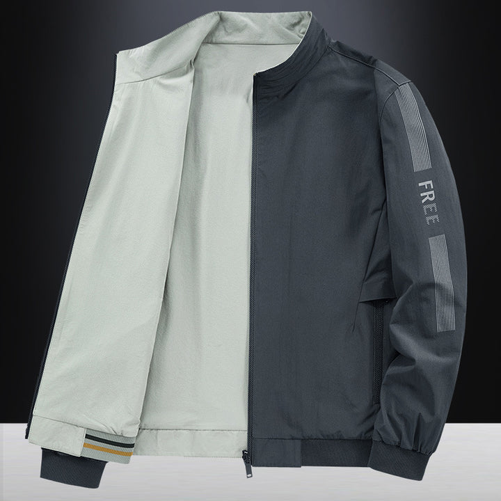 Men's Elegant Leisure Jacket with Modern Stand-Up Collar Lisslune