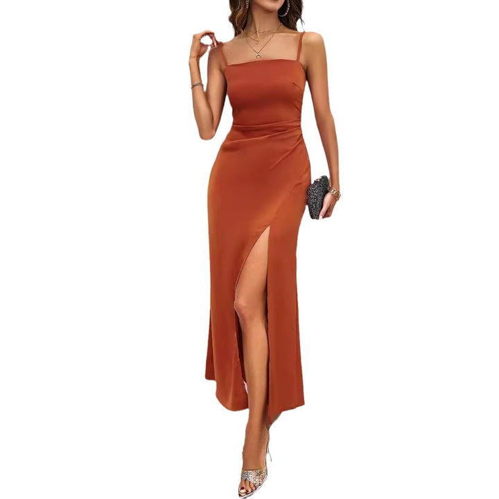 Women's Luxurious Evening Dress with Deep Slit and Adjustable Straps Lisslune