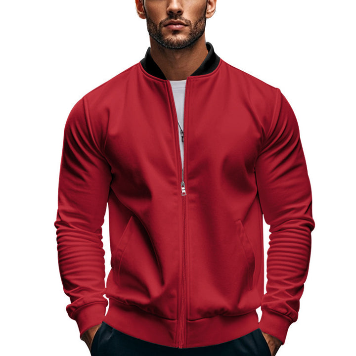 Men's sporty bomber jacket with elastic cuffs and practical zipper Lisslune