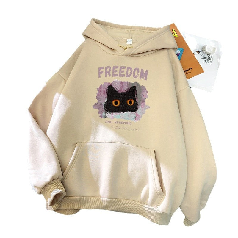 Women's hoodie with creative cat design Lisslune