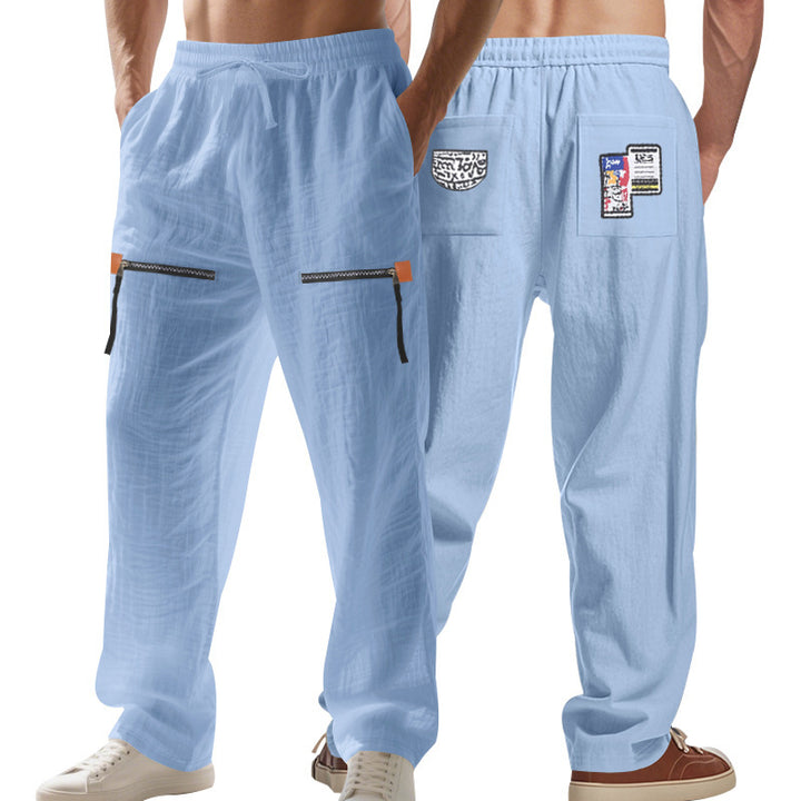 Men's urban-style leisure pants with pockets and elastic waistband Lisslune