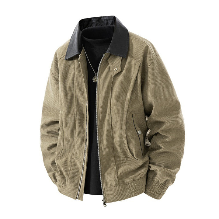 Men's casual cord jacket with high collar Lisslune