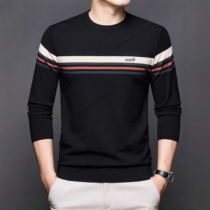 Men's elegant sweater with modern stripes Lisslune
