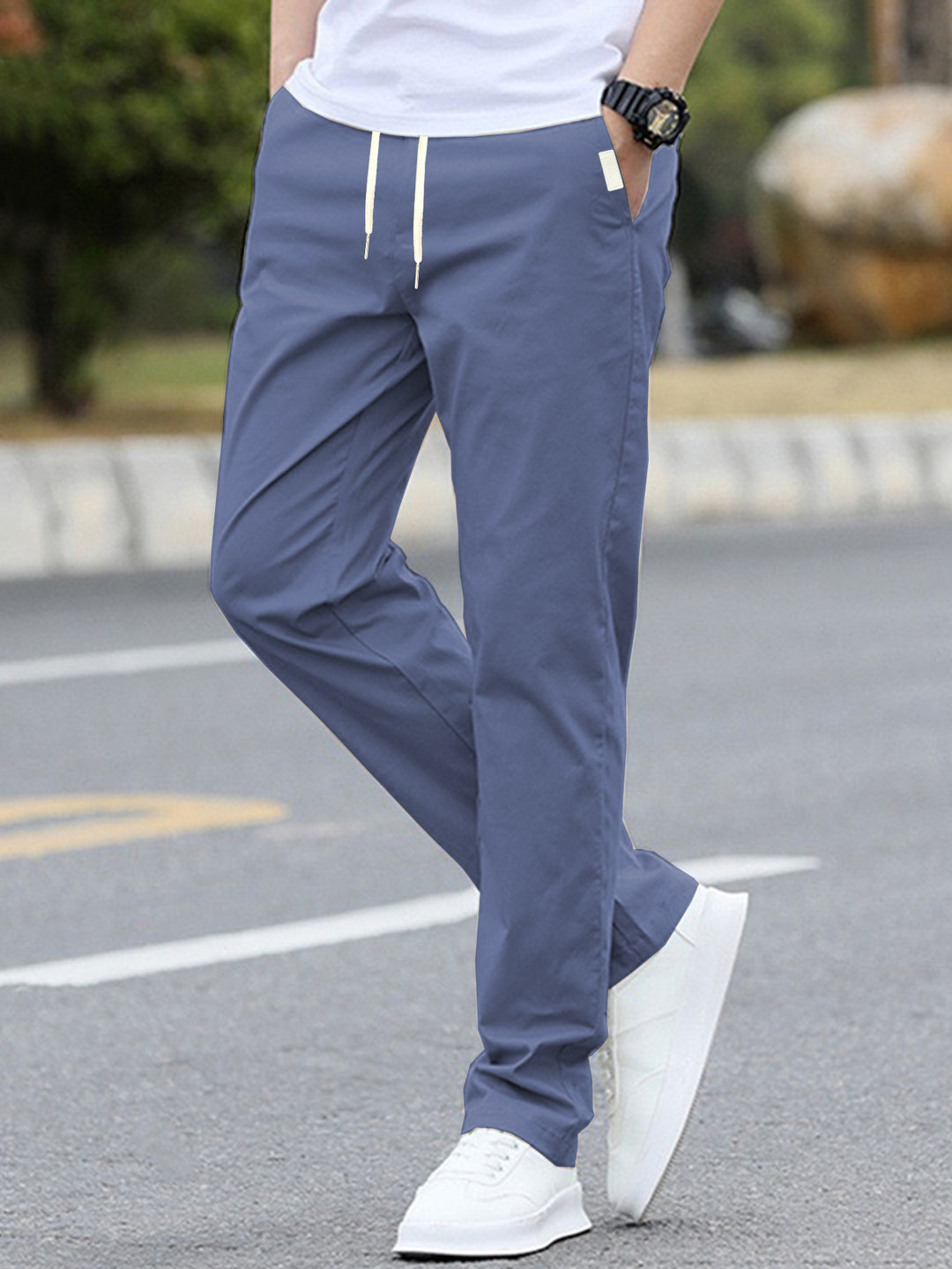 Men's leisure pants with adjustable waistband and breathable material Lisslune