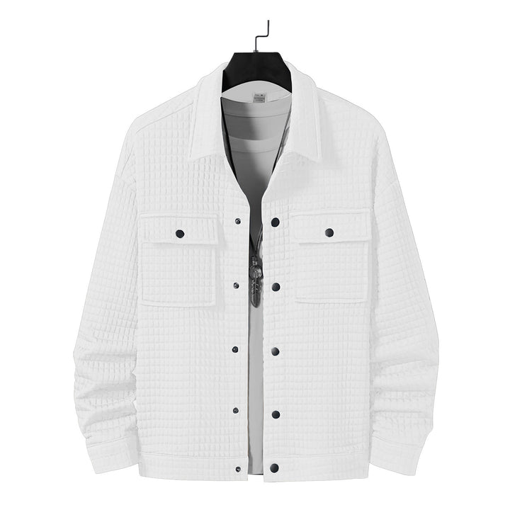 Men's casual shirt jacket with textured fabric and practical pockets Lisslune
