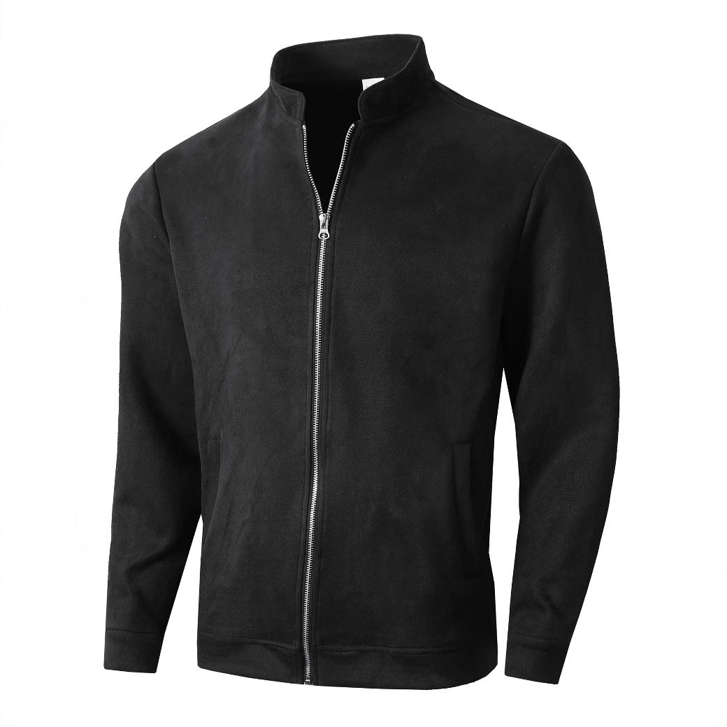 Men's casual fleece jacket with high collar and zipper Lisslune