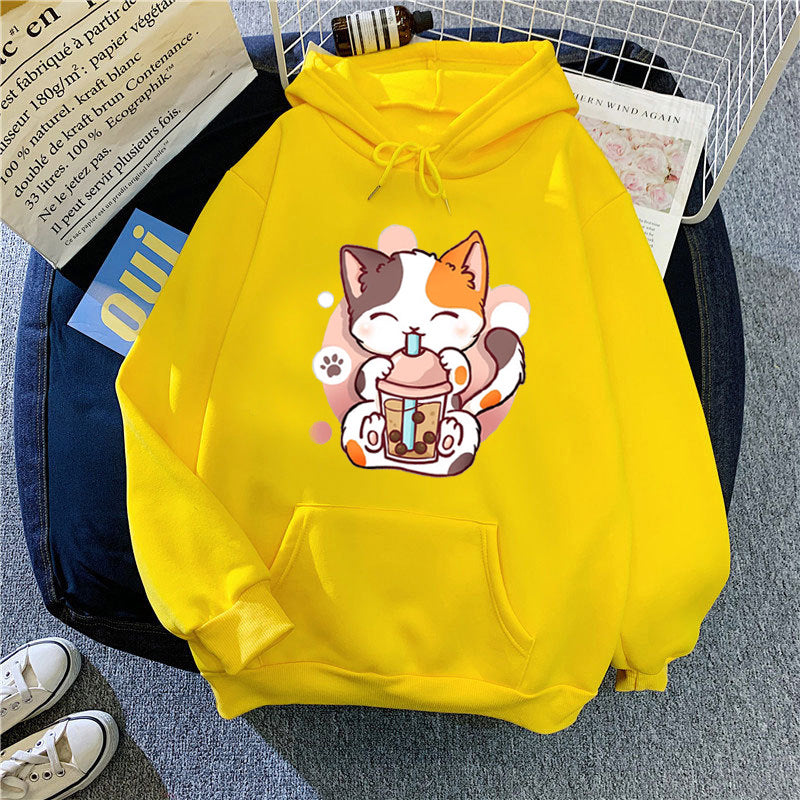 Women's hoodie with playful cat motifs Lisslune