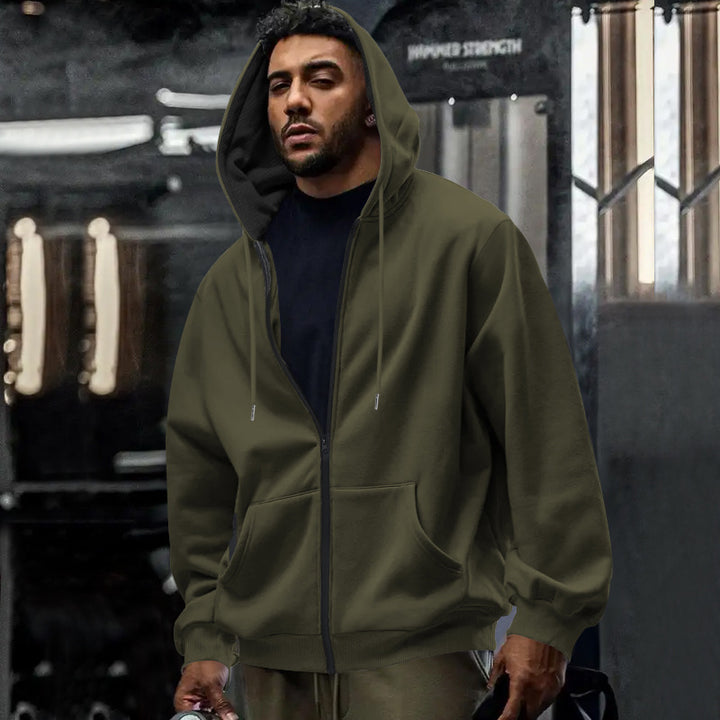 Men's zip hoodie with comfortable pockets and soft inner lining Lisslune
