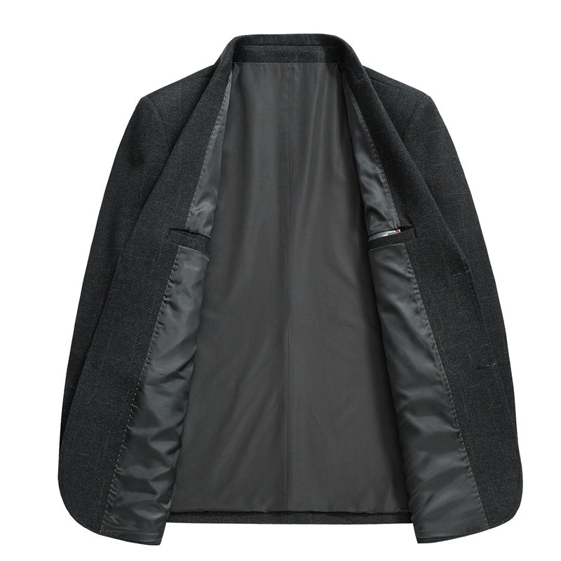 Men's Elegant Blazer with Fine Checked Pattern Lisslune