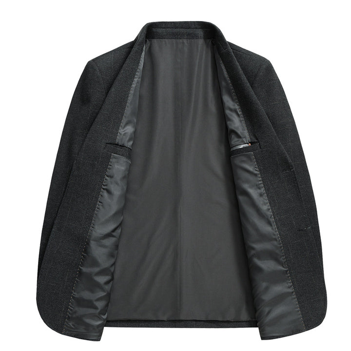 Men's Elegant Blazer with Fine Checked Pattern Lisslune