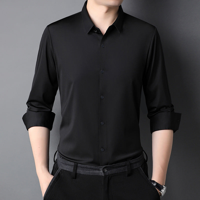 Men's elegant short sleeve shirt with fine shine Lisslune