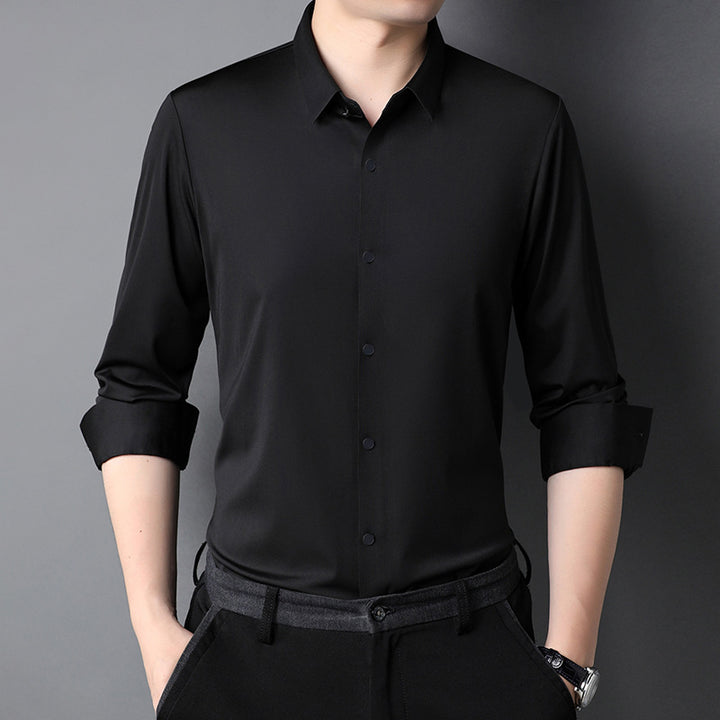 Men's elegant short sleeve shirt with fine shine Lisslune