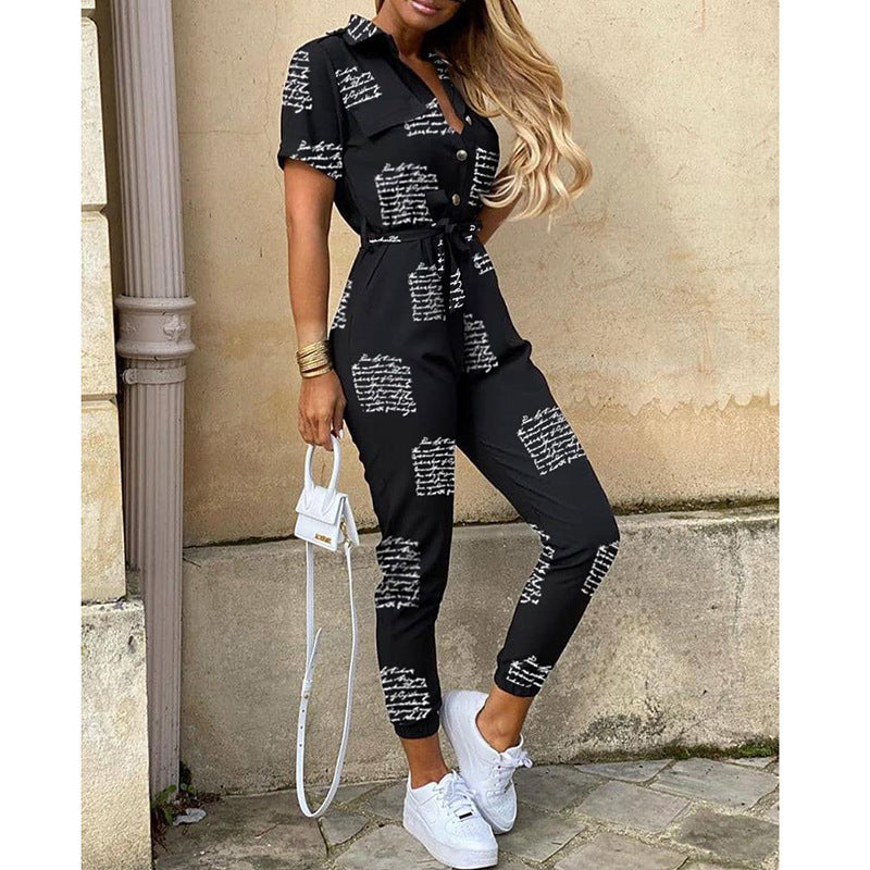 Damen eleganter Jumpsuit mit tailliertem Schnitt und praktischen Taschen Lisslune