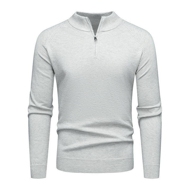 Men's Knit Sweater with Short Zip and Ergonomic Cut Lisslune