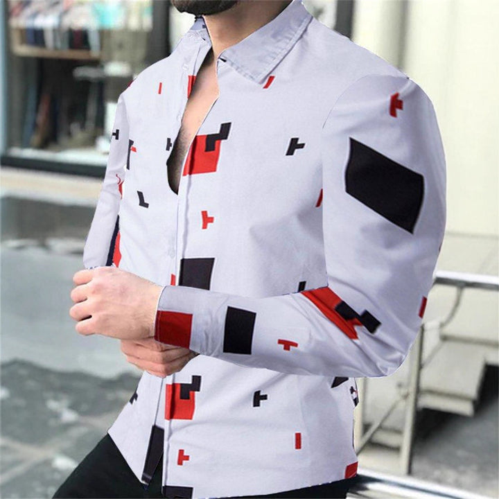 Men's shirt with modern geometric pattern Lisslune