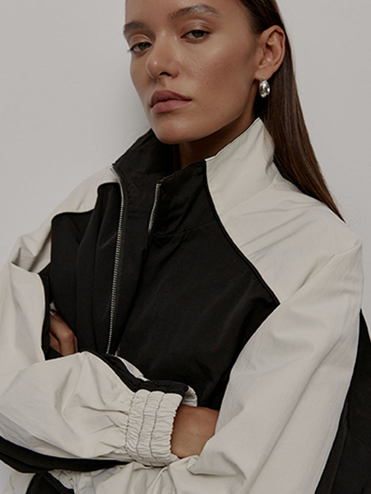 Women's sporty jacket with high collar and zipper Lisslune