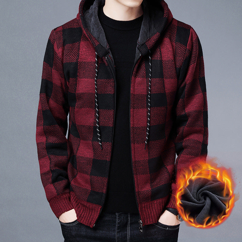 Men's cozy sweatshirt jacket with wool blend Lisslune