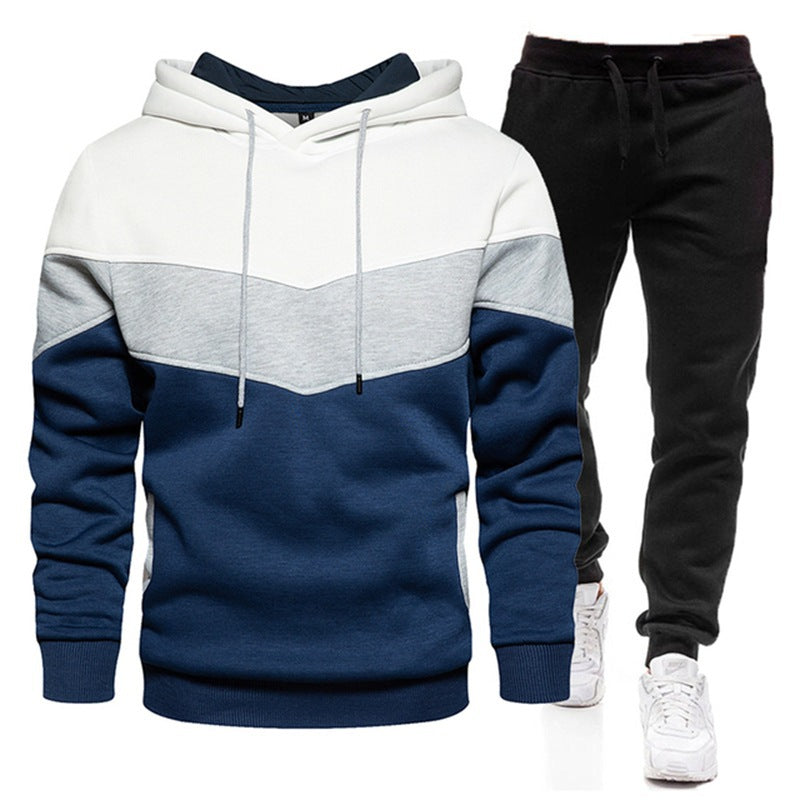 Men's Sporty Hoodie and Joggers with Fashionable Color Block Design Lisslune
