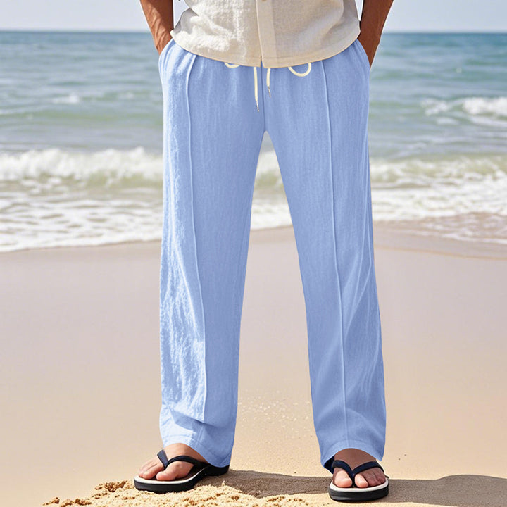 Men's airy beach pants with elastic waistband and practical side pockets Lisslune