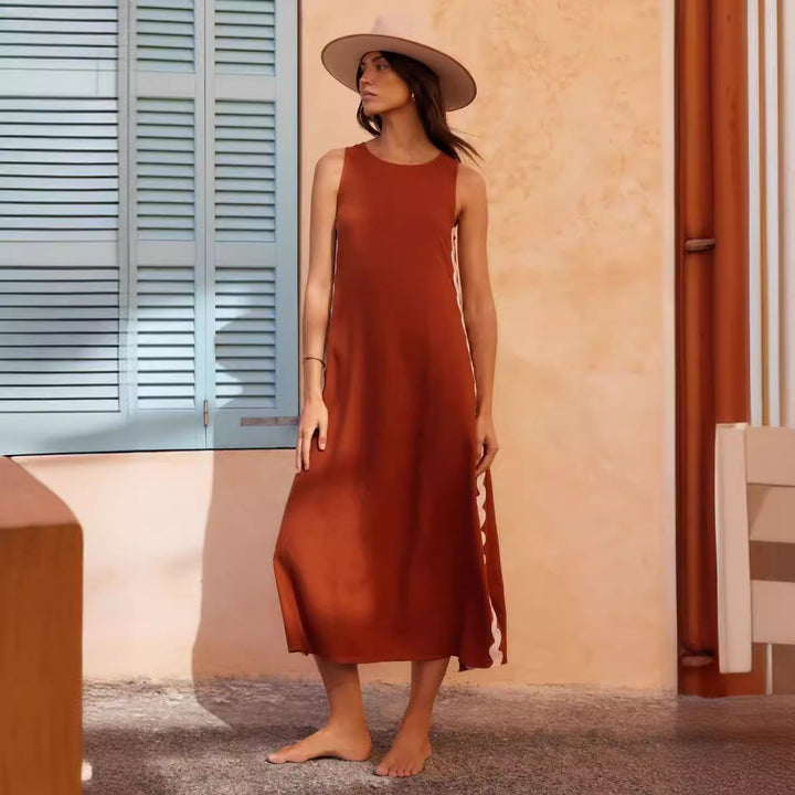 Ladies maxi dress with elegant cut and decorative details Lune London