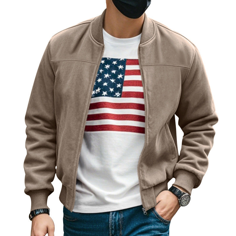 Men's casual bomber jacket with breathable lining and side zip pockets Lisslune