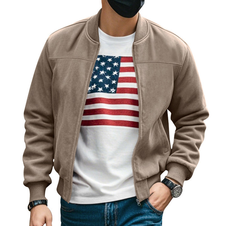 Men's casual bomber jacket with breathable lining and side zip pockets Lisslune