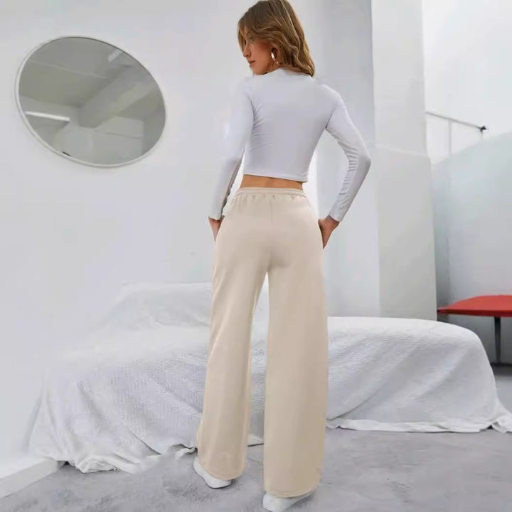 Women's wide leisure pants with elastic waistband Lisslune
