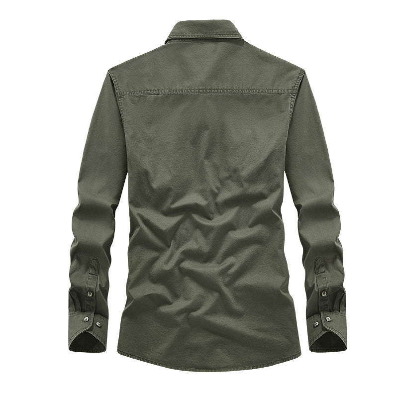 Men's Long Sleeve Functional Shirt with Practical Chest Pockets Lisslune