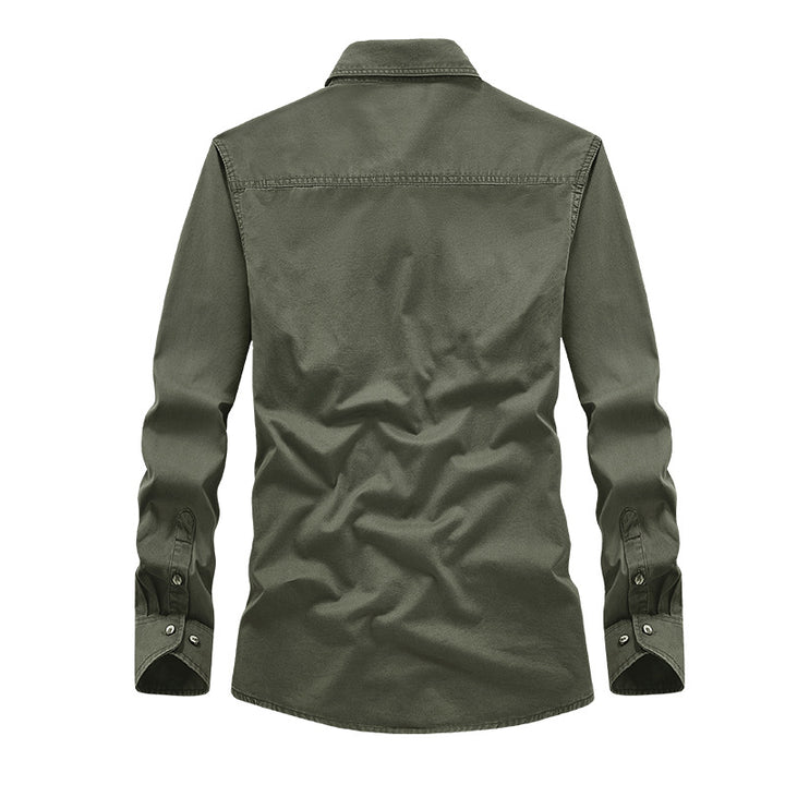 Men's Long Sleeve Functional Shirt with Practical Chest Pockets Lisslune