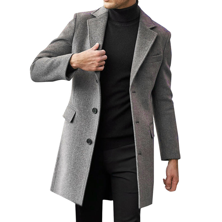 Men's Classic Wool Coat with Elegant Button Details Lisslune