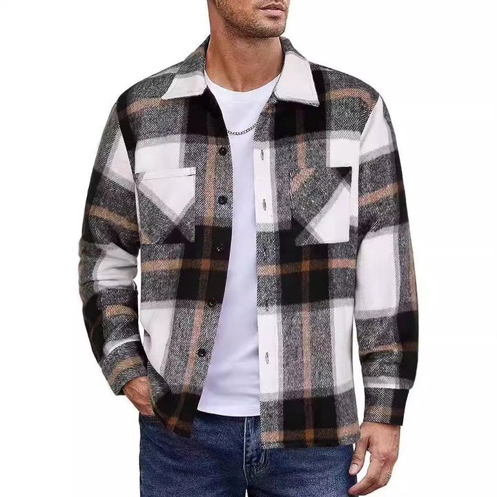 Men's casual checkered pattern shirt jacket Lisslune