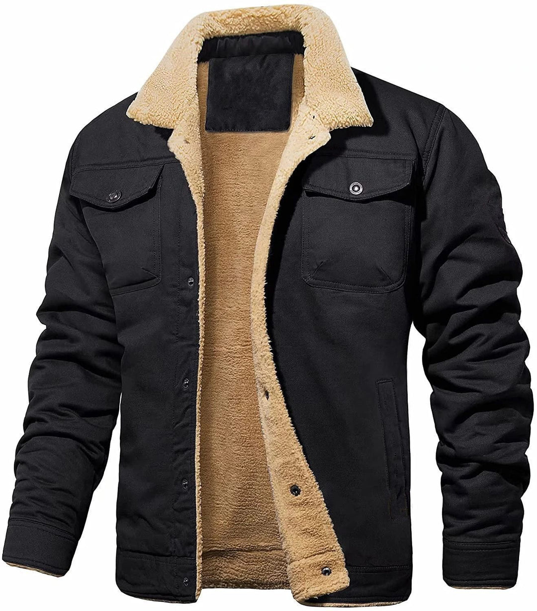 Men's utility jacket with warming lining and stylish lapel collar Lisslune
