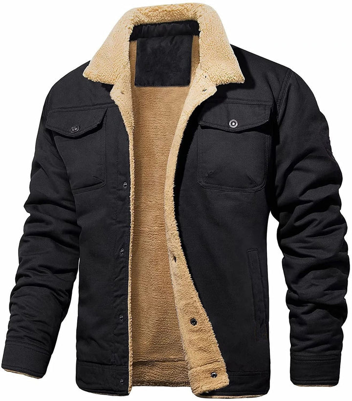 Men's utility jacket with warming lining and stylish lapel collar Lisslune