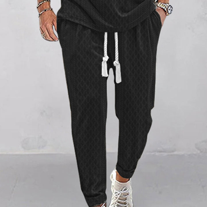 Men's sporty leisure pants with elastic waistband and side drawstring Lisslune