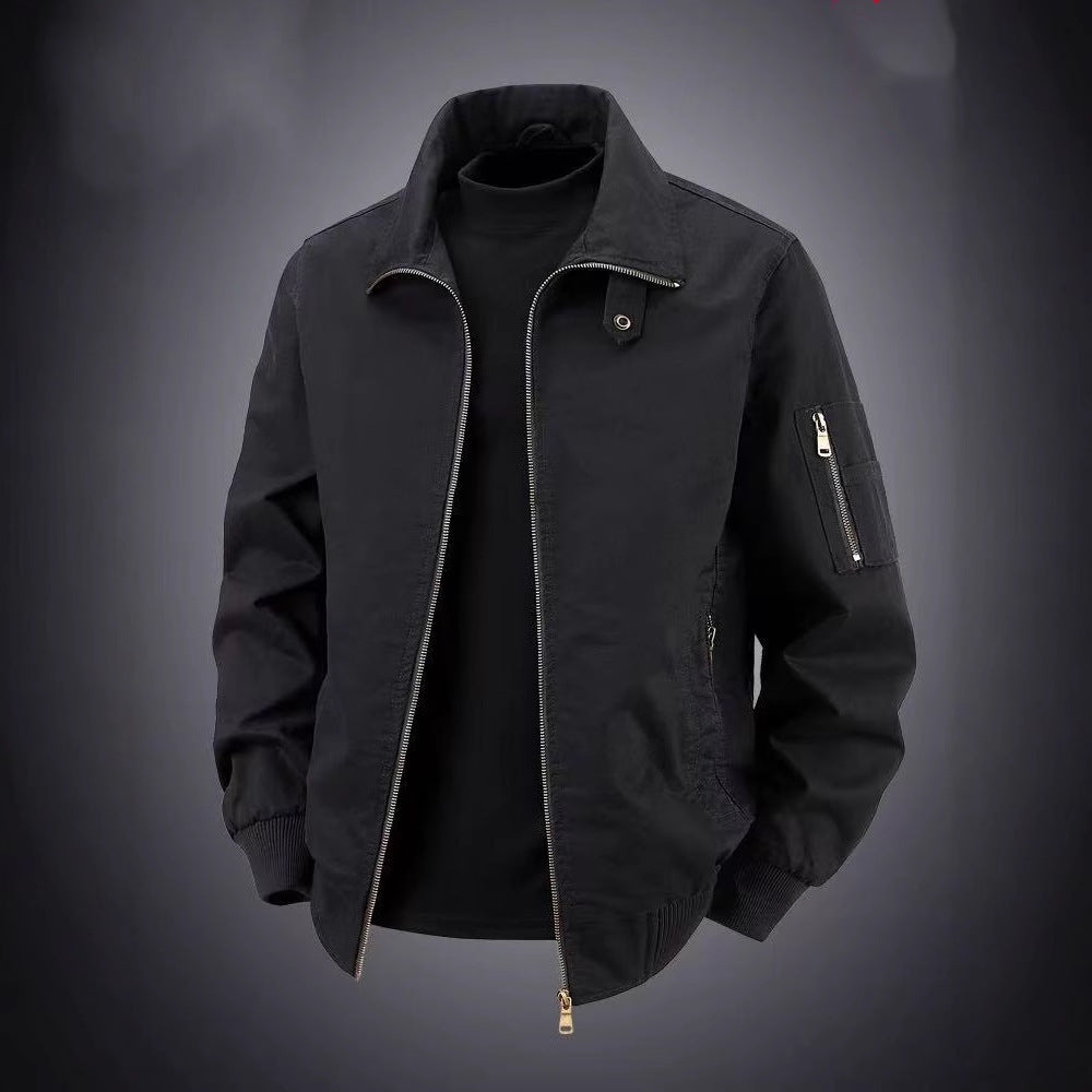 Men's Casual Utility Jacket with Zipper Lisslune