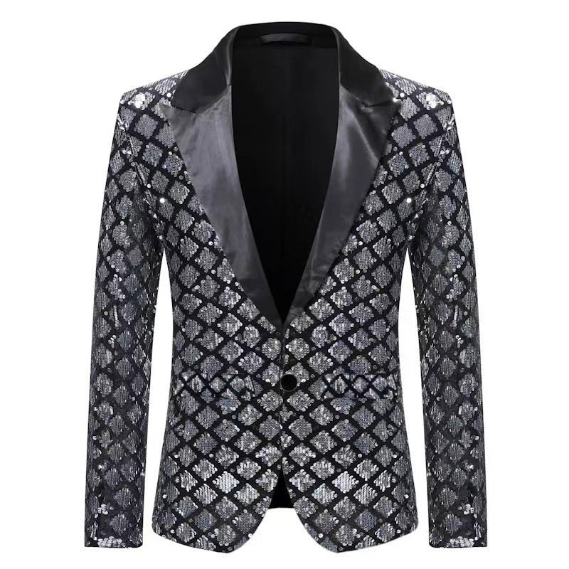 Men's Glittering Tuxedo Jacket in Modern Design Lisslune