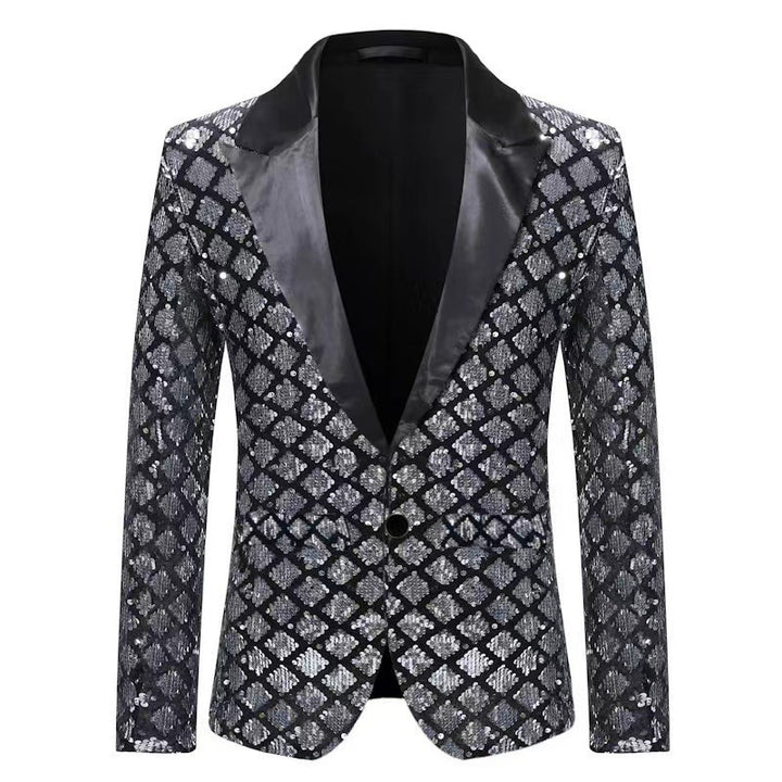 Men's Glittering Tuxedo Jacket in Modern Design Lisslune