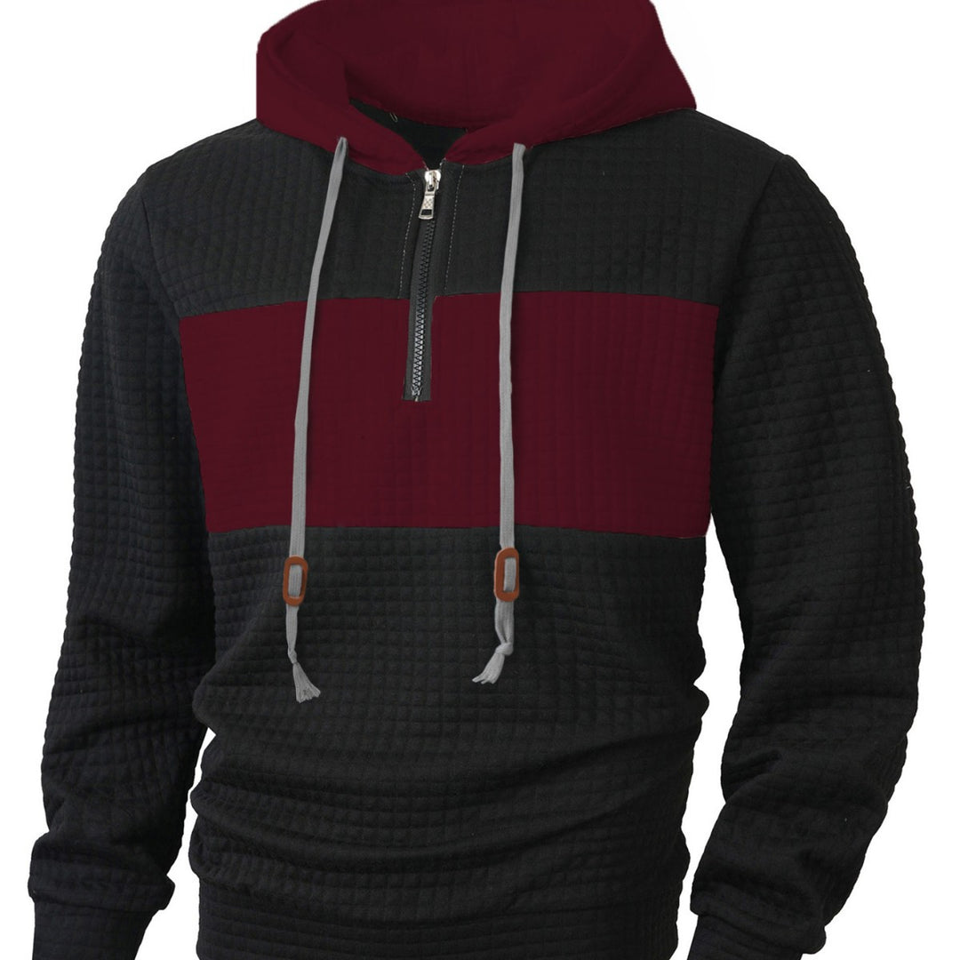 Men's hoodie with 1/4 zipper and textured design Lisslune