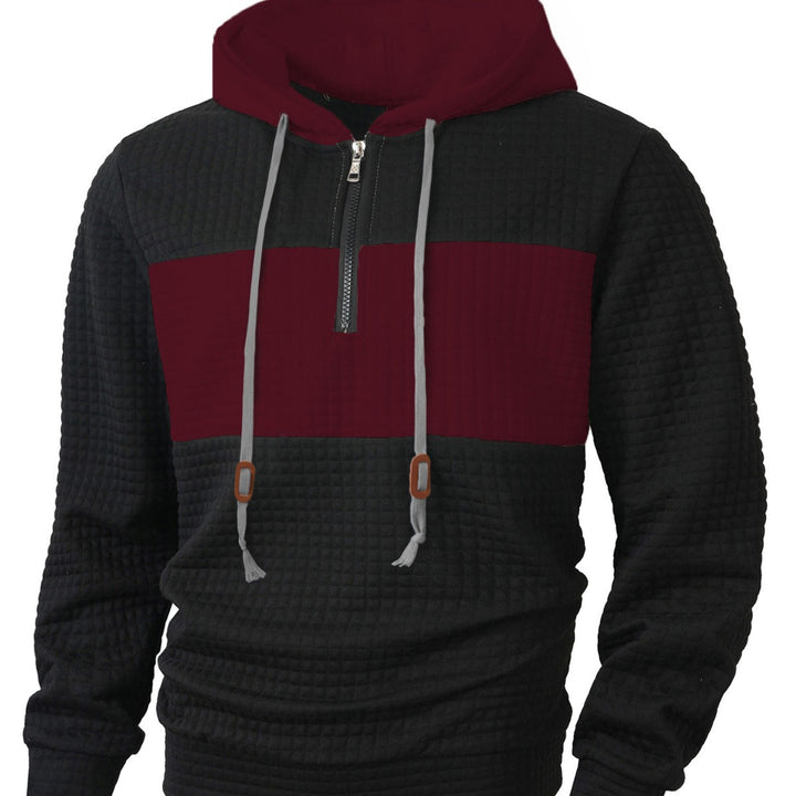 Men's hoodie with 1/4 zipper and textured design Lisslune