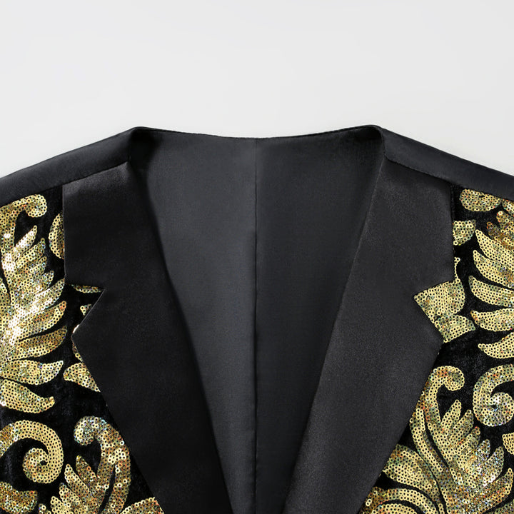 Men's shimmering festive waistcoat with floral patterns Lisslune