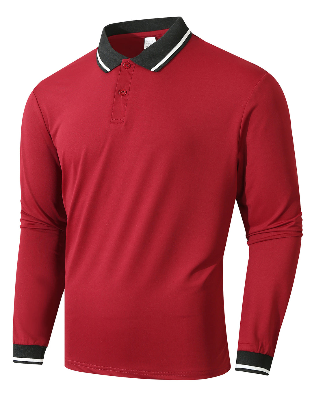 Men's Long Sleeve Polo Shirt with Sporty Rib Structure Lisslune