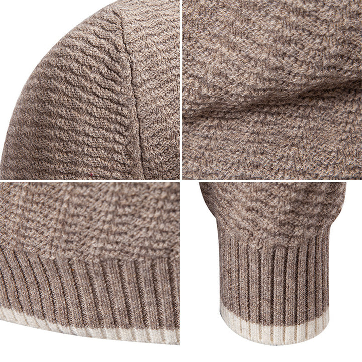 Men's fashionable knitted sweater with textured rib pattern Lisslune